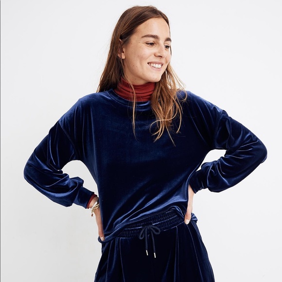Madewell Tops - NWT Madewell Velvet Balloon-Sleeve Sweatshirt